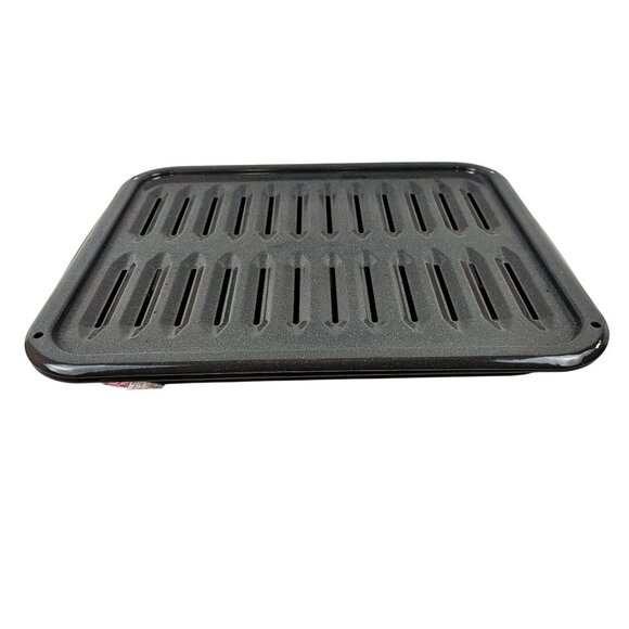 Enamel Coated Roasting Tray Drip Pan Speckled Gray Oven Broiler Vintage - Picture 3 of 10